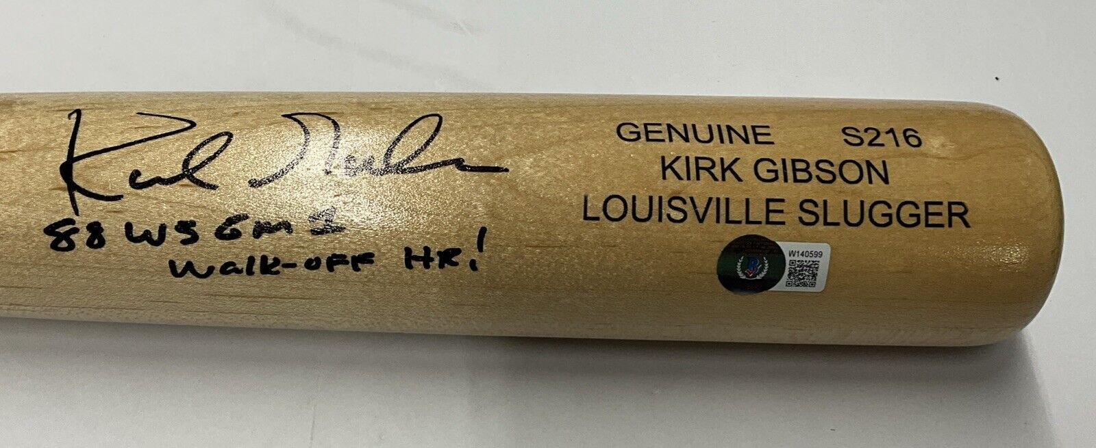 KIRK GIBSON DODGERS SIGNED LOUISVILLE SLUGGER BAT "88 WS WALK OFF HR BAS W140599