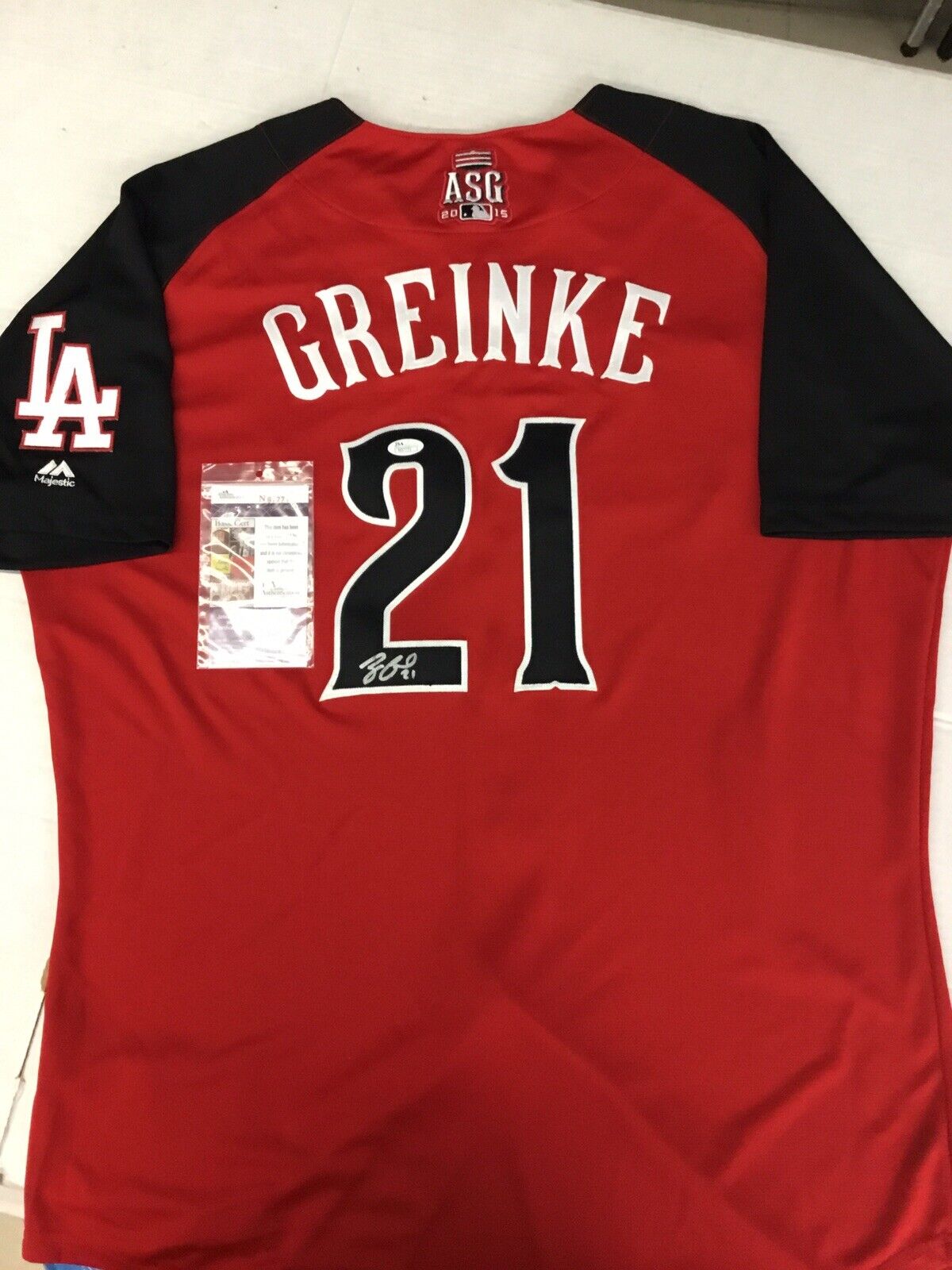 ASTROS DBACKS ZACK GREINKE DODGERS SIGNED 2015 ALL STAR AUTHENTIC JERSEY JSA