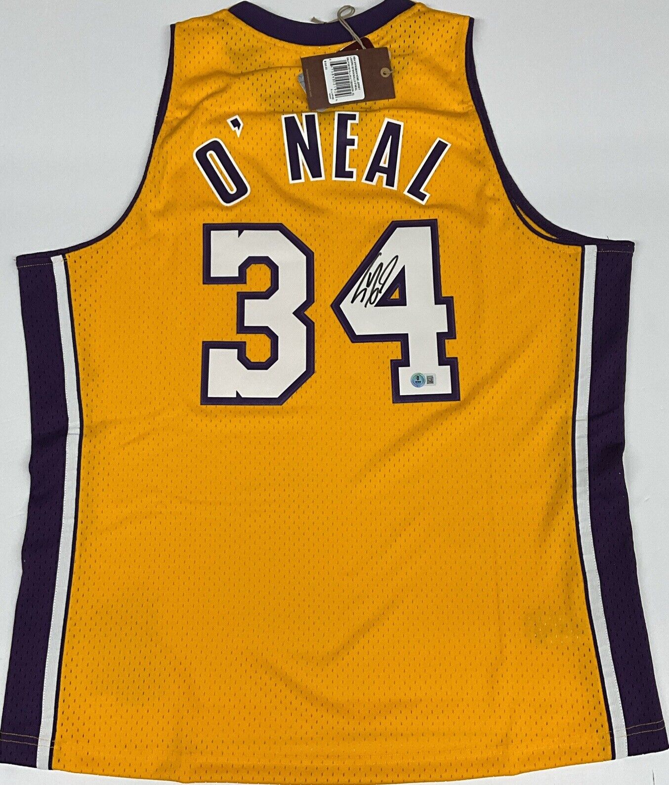 SHAQUILLE O'NEAL SIGNED LOS ANGELES LAKERS MITCHELL & NESS JERSEY BAS 1W489282