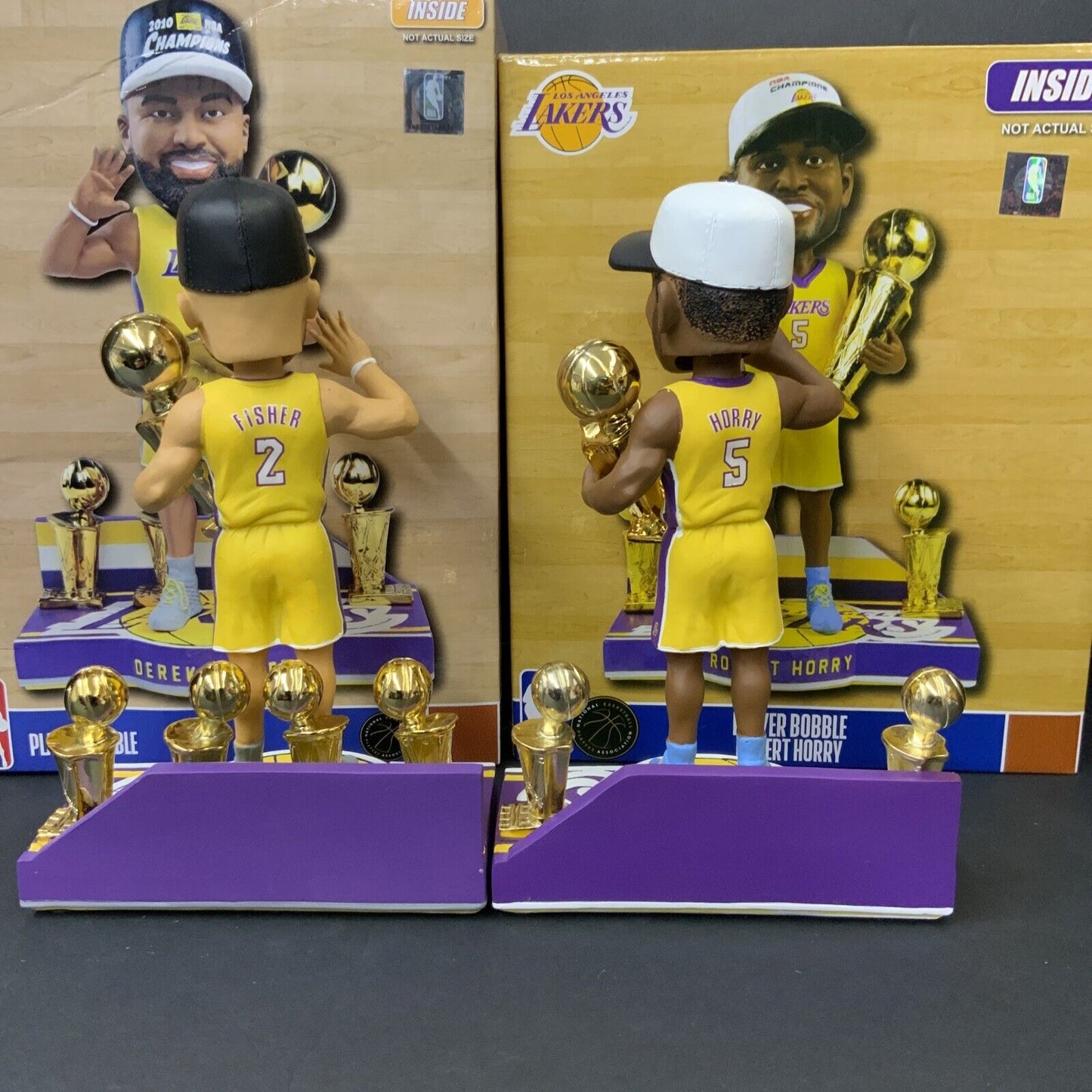 ROBERT HORRY & DEREK FISHER LAKERS NBA CHAMPIONSHIP LIMITED ED BOBBLEHEAD SET