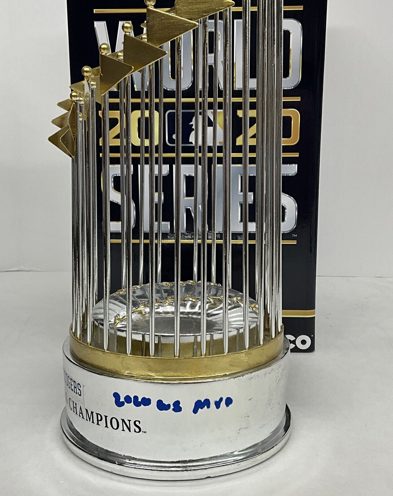 COREY SEAGER SIGNED DODGERS FOCO 12" REP TROPHY "2020 WS MVP" FANATICS A398013