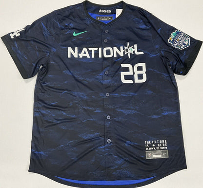 JD MARTINEZ DODGERS RED SOX SIGNED NIKE 2023 ALL STAR GAME JERSEY BAS W807888