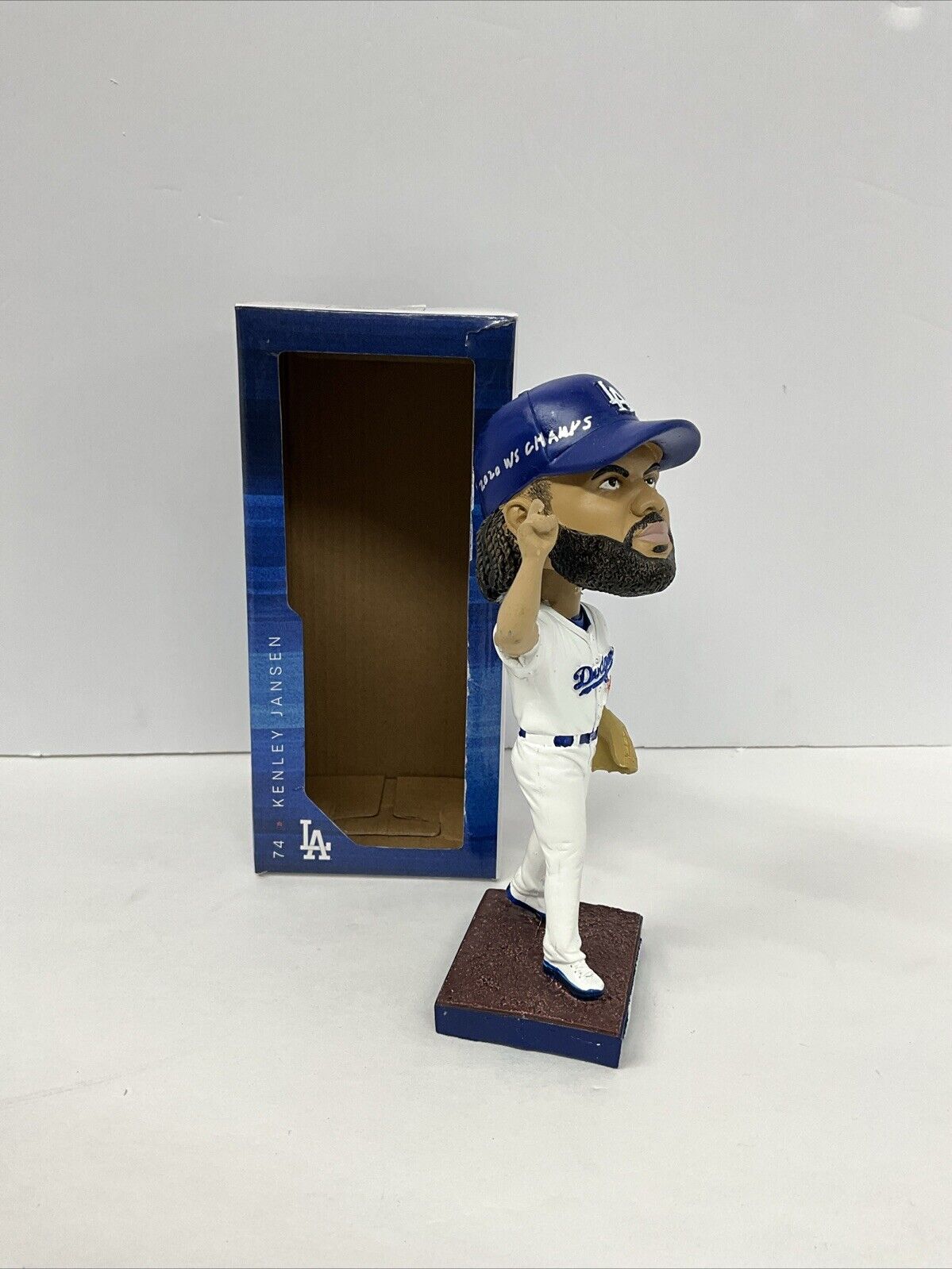 KENLEY JANSEN SIGNED DODGERS 2019 SGA BOBBLEHEAD "2020 WS CHAMPS" IN PSA 9A48400