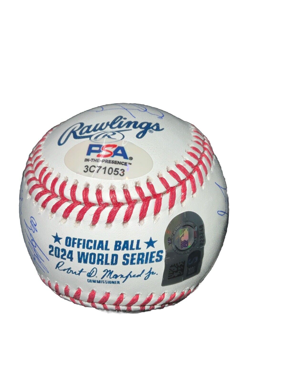 DODGERS SIGNED 2024 WORLD SERIES BALL 17 AUTOS FREEMAN TEO MUNCY BUEHLER PSA 053