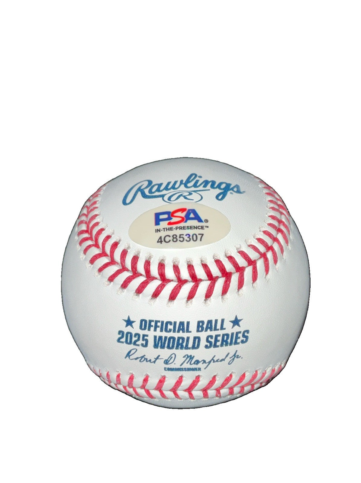 MAX MUNCY  DODGERS  SIGNED 2025 WORLD SERIES BASEBALL "2025 WS CHAMPS" INSC PSA