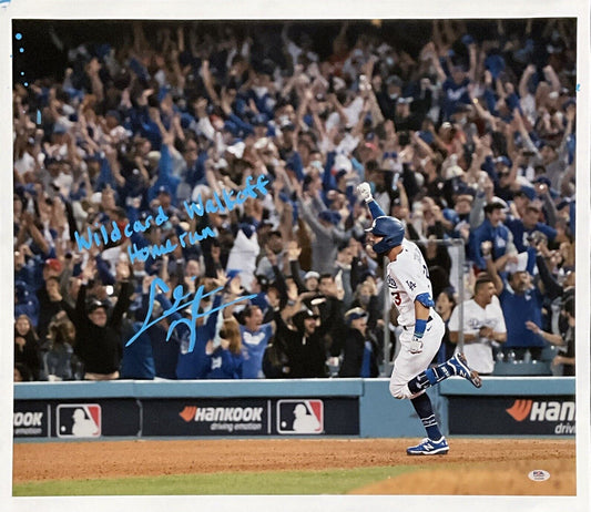 CHRIS TAYLOR DODGERS SIGNED 22X26 CANVAS "WILDCARD WALKOFF HOME RUN" PSA 2C53358