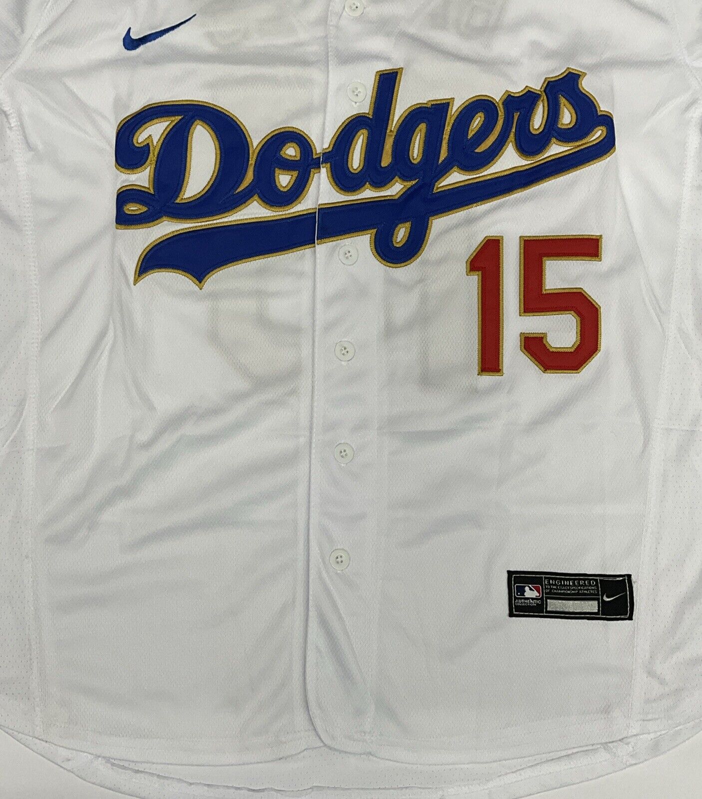 AUSTIN BARNES SIGNED 2020 CHAMPIONS JERSEY "2020 WS CHAMPS LAST OUT" PSA 2C59535