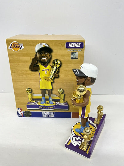 ROBERT HORRY SIGNED LAKERS FOCO /216 BOBBLEHEAD 00,01,02 CHAMPS" INS BAS W128245