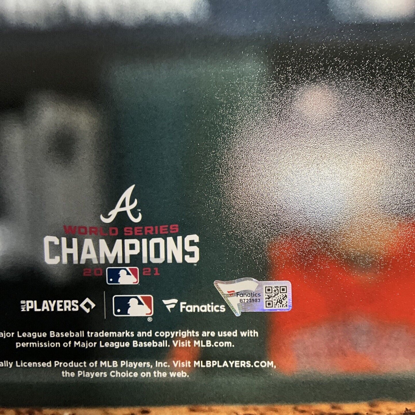 FREDDIE FREEMAN ATLANTA BRAVES SIGNED 16X20 WS PHOTO "21 WS CHAMPS" MLB VT130137