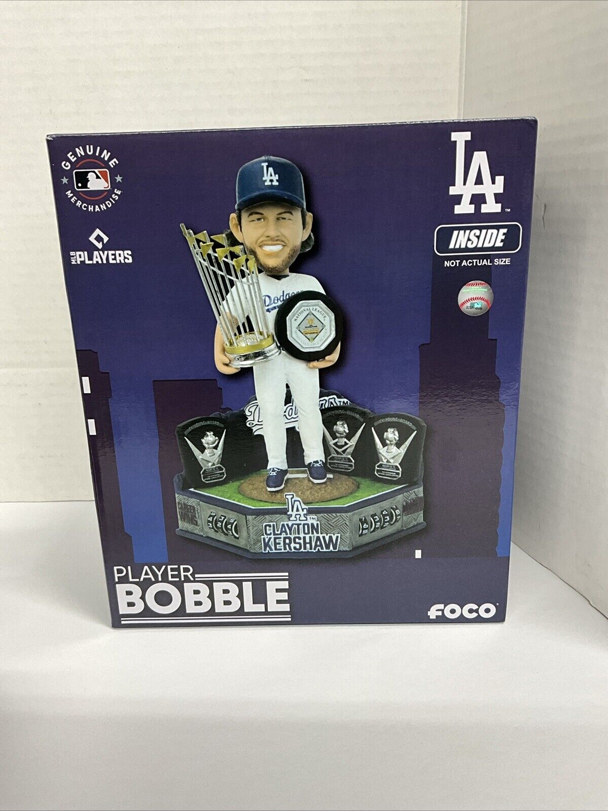 CLAYTON KERSHAW WINS & STRIKEOUTS COUNTER LIMITED /224 FOCO TROPHIES BOBBLEHEAD