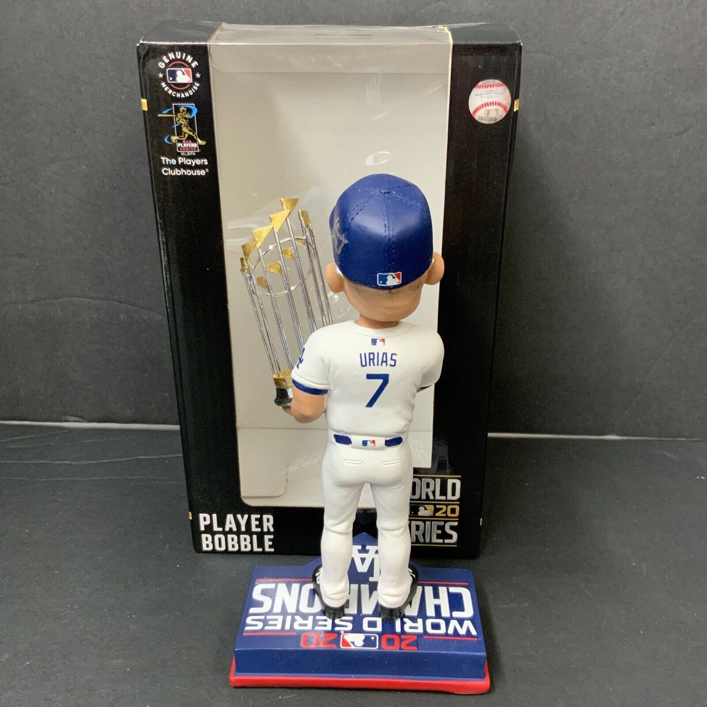 JULIO URIAS DODGERS SIGNED 2020 WORLD SERIES CHAMPIONSHIP BOBBLEHEAD BAS WZ59938