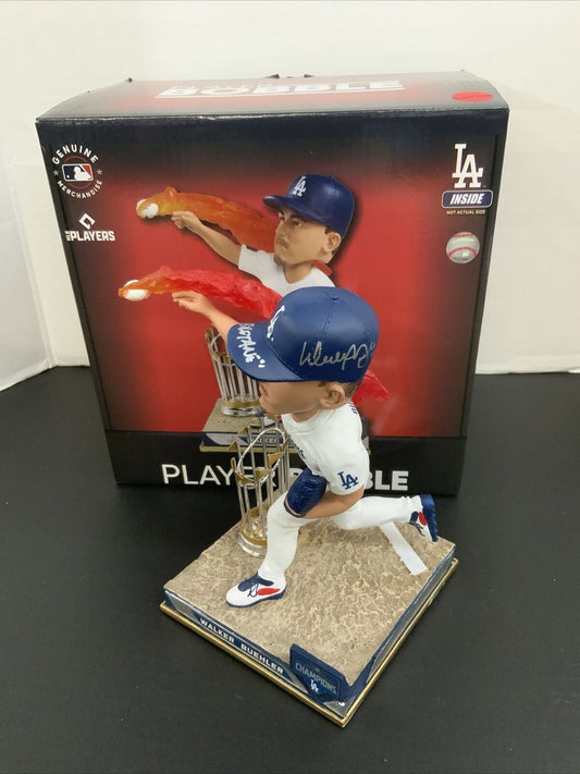 WALKER BUEHLER DODGERS SIGNED FLAME THROWING CHAMPIONSHIP BOBBLEHEAD BUETANE BAS