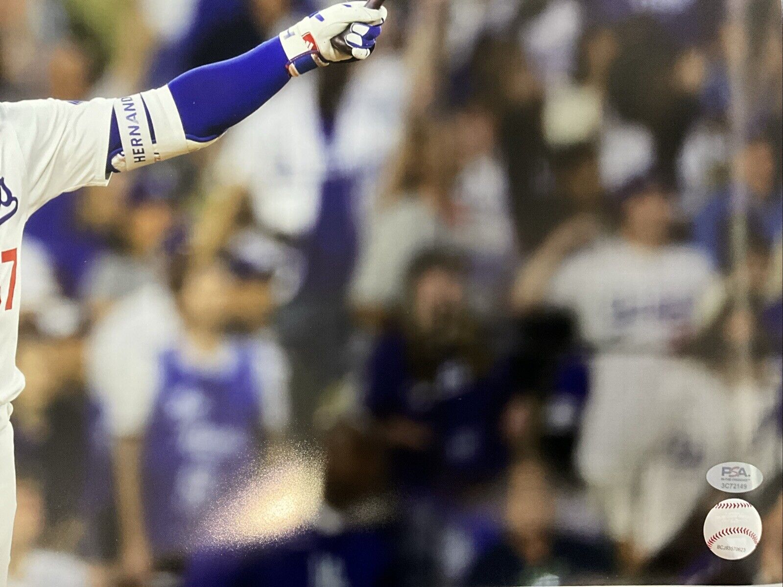 TEOSCAR HERNANDEZ DODGERS SIGNED 16X20 2024 WS PHOTO "2024 WS CHAMPS" INSC PSA