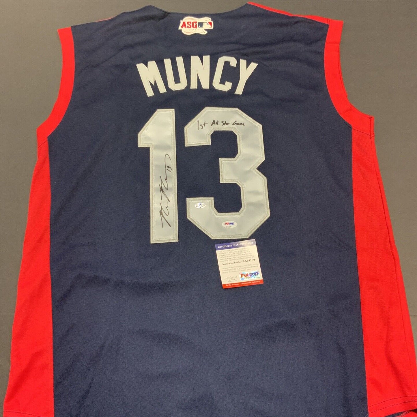 DODGERS MAX MUNCY SIGNED 2019 ALL STAR GAME JERSEY PSA 1ST ALL STAR GAME 8A64289