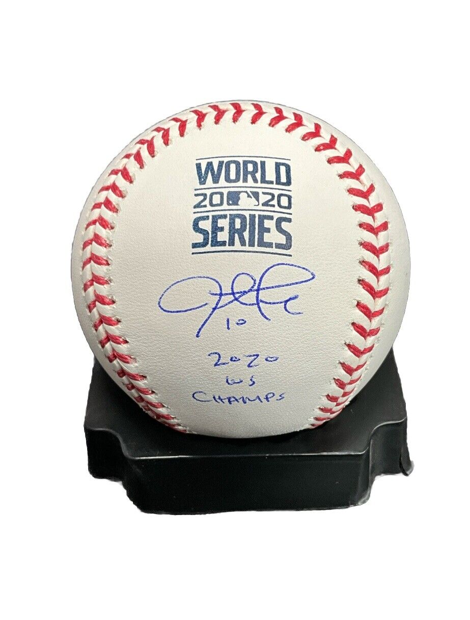 JUSTIN TURNER DODGERS SIGNED 2020 WORLD SERIES BASEBALL "2020 WS CHAMPS" BAS ITP