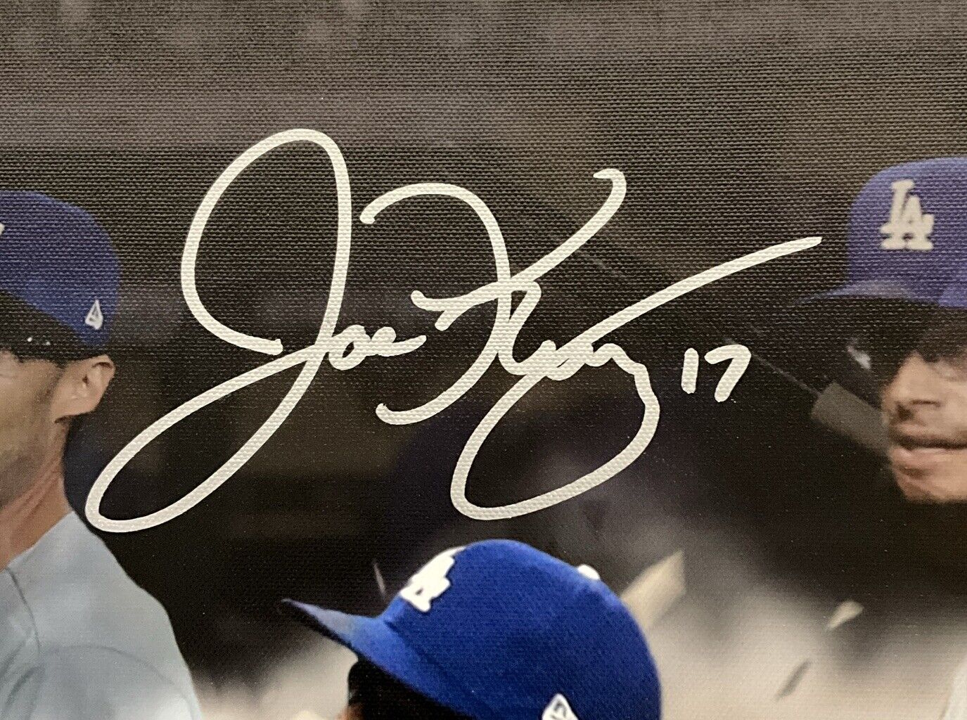 1/17 JOE KELLY DODGERS SIGNED 22X26 POUTY FACE EDIT CANVAS "NICE SWING BITCH PSA