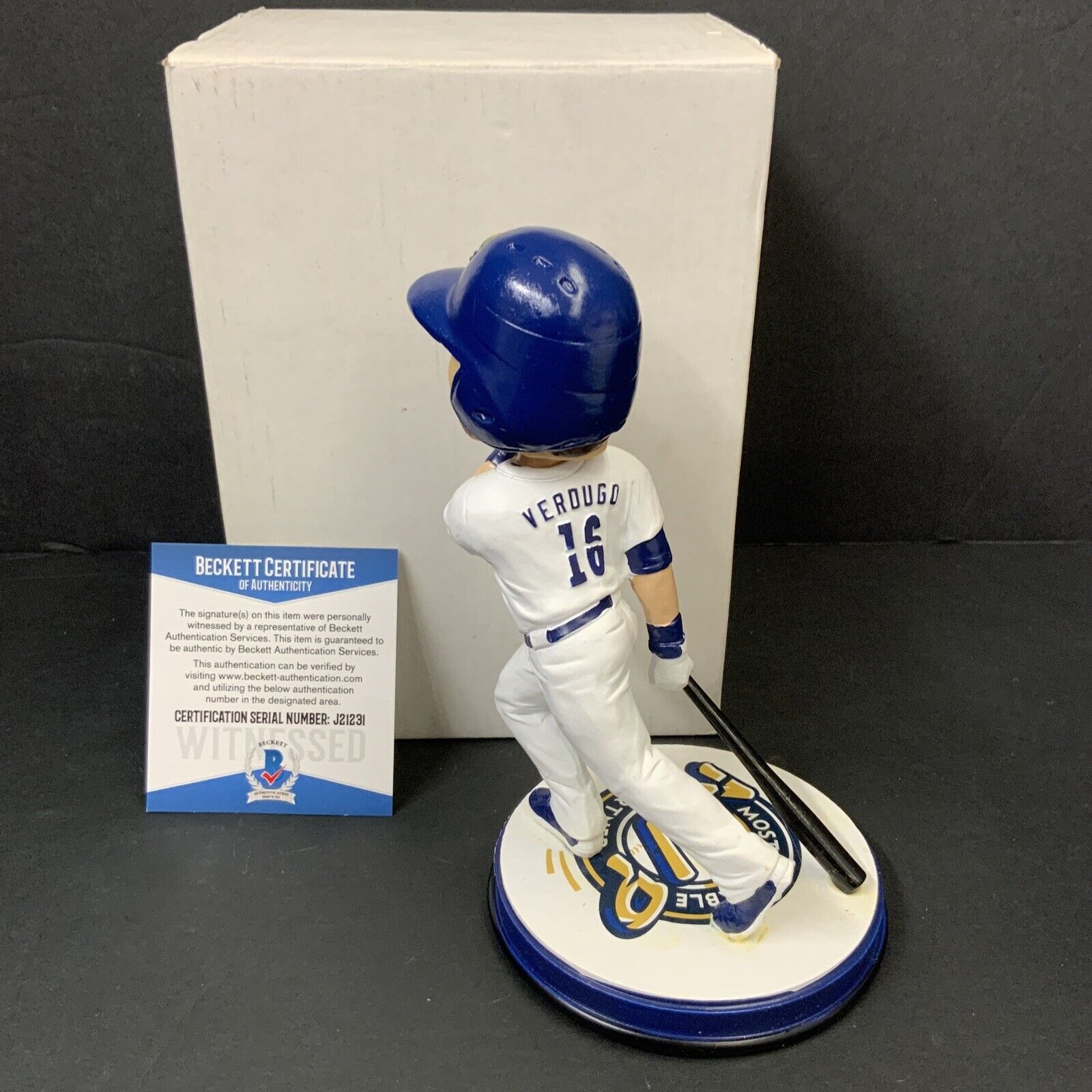 ALEX VERDUGO DODGERS RED SOX SIGNED MVP CUCAMONGA QUAKES BOBBEHEAD BAS J21231