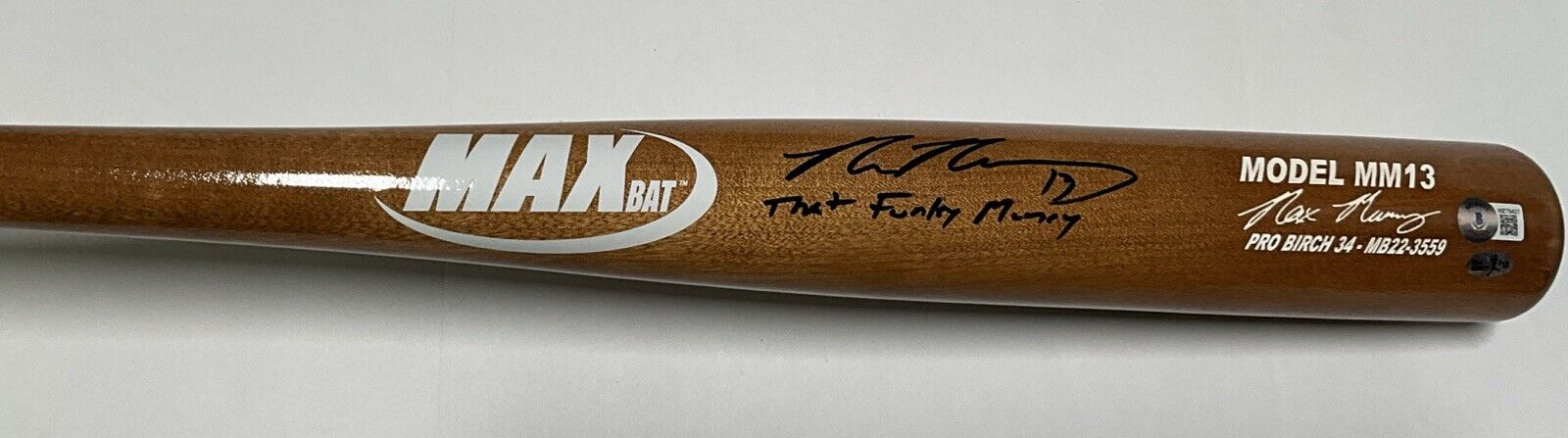 MAX MUNCY DODGERS SIGNED GOLD MAXBAT MODEL BAT "THAT FUNKY MUNCY" BAS WZ79427