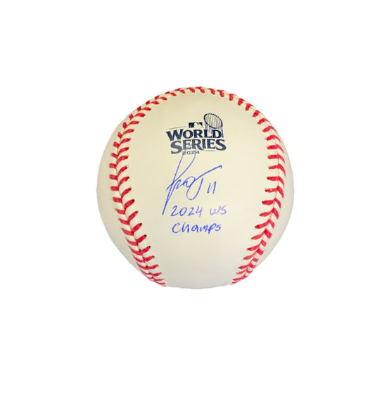 MIGUEL ROJAS SIGNED 2024 WORLD SERIES BASEBALL  "2024 WS CHAMPS" IN PSA