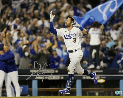 CHRIS TAYLOR DODGERS SIGNED 16X20 2021 WILDCARD GAME WALKOFF HR CELEB PHOTO PSA