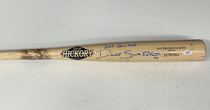 DJ PETERS DODGERS TIGERS FULL NAME SIGNED GAME USED OLD HICKORY BAT PSA RG29226