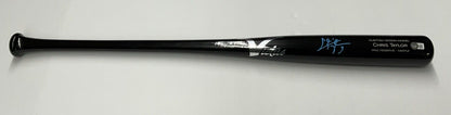 CHRIS TAYLOR DODGERS SIGNED VICTUS GAME MODEL CUSTOM BLACK BAT BAS ITP WZ59534