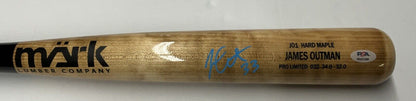 JAMES OUTMAN DODGERS SIGNED MARK LUMBER GAME MODEL J01 MAPLE BAT PSA RG51308