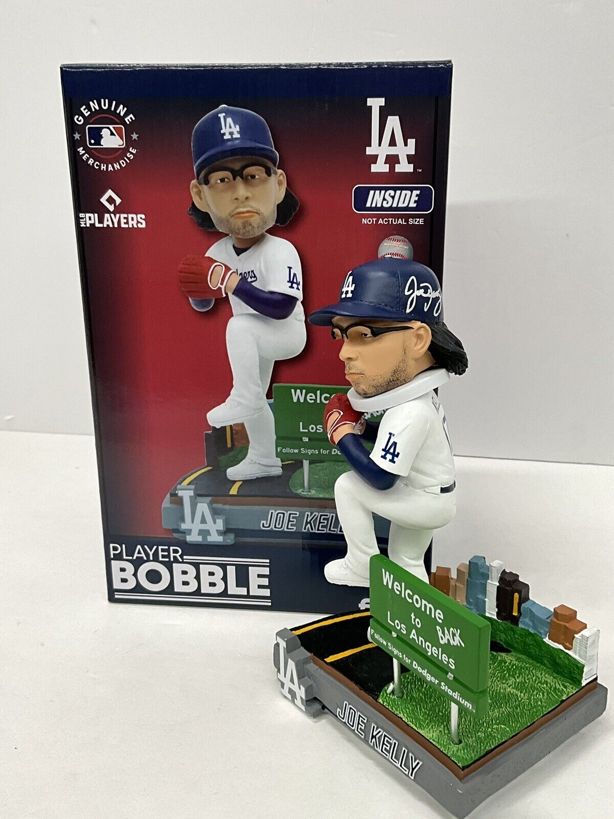 JOE KELLY SIGNED WELCOME BACK TO LA DODGERS FOCO /72 BOBBLEHEAD PSA 3C13435