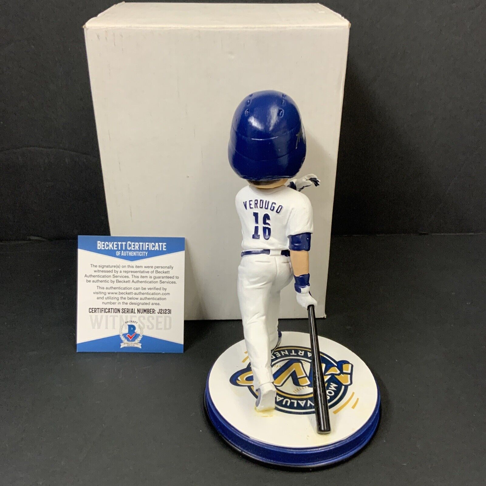 ALEX VERDUGO DODGERS RED SOX SIGNED MVP CUCAMONGA QUAKES BOBBEHEAD BAS J21231