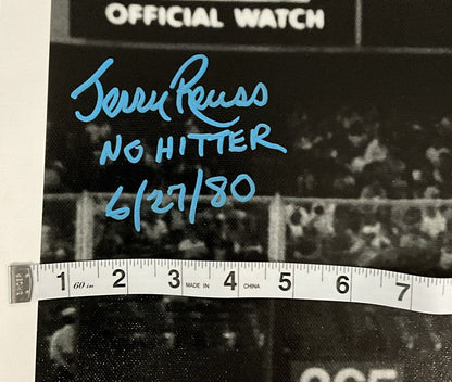 JERRY REUSS DODGERS SIGNED 18X22 CANVAS "NO-HITTER 6/27/80" INSC PSA AJ66101