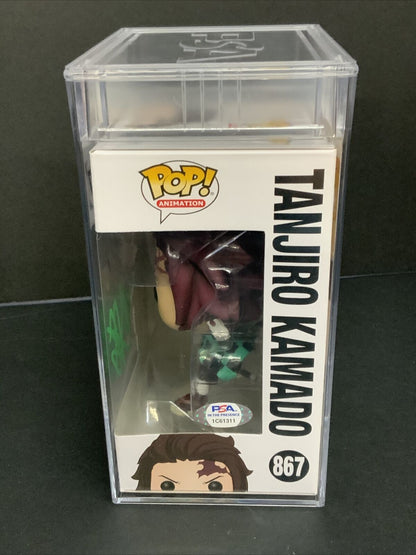 ZACH AGUILAR SIGNED TANJIRO KAMADO FUNKO POP #867 PSA GEM MT 10 SLABBED 1C61311