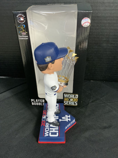 2020 WS CHAMPION AUSTIN BARNES DODGERS SIGNED FOCO CHAMPIONSHIP BOBBLEHEAD  PSA