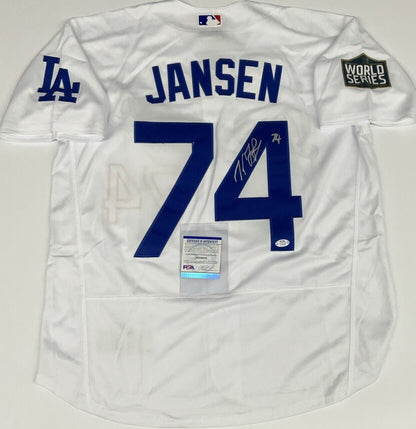 KENLEY JANSEN DODGERS SIGNED 2020 WORLD SERIES JERSEY PSA 1C53079