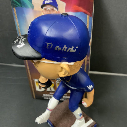 JULIO URIAS DODGERS SIGNED 2022 SGA BOBBLEHEAD "EL CULICHI" INSC BECKETT WZ59954