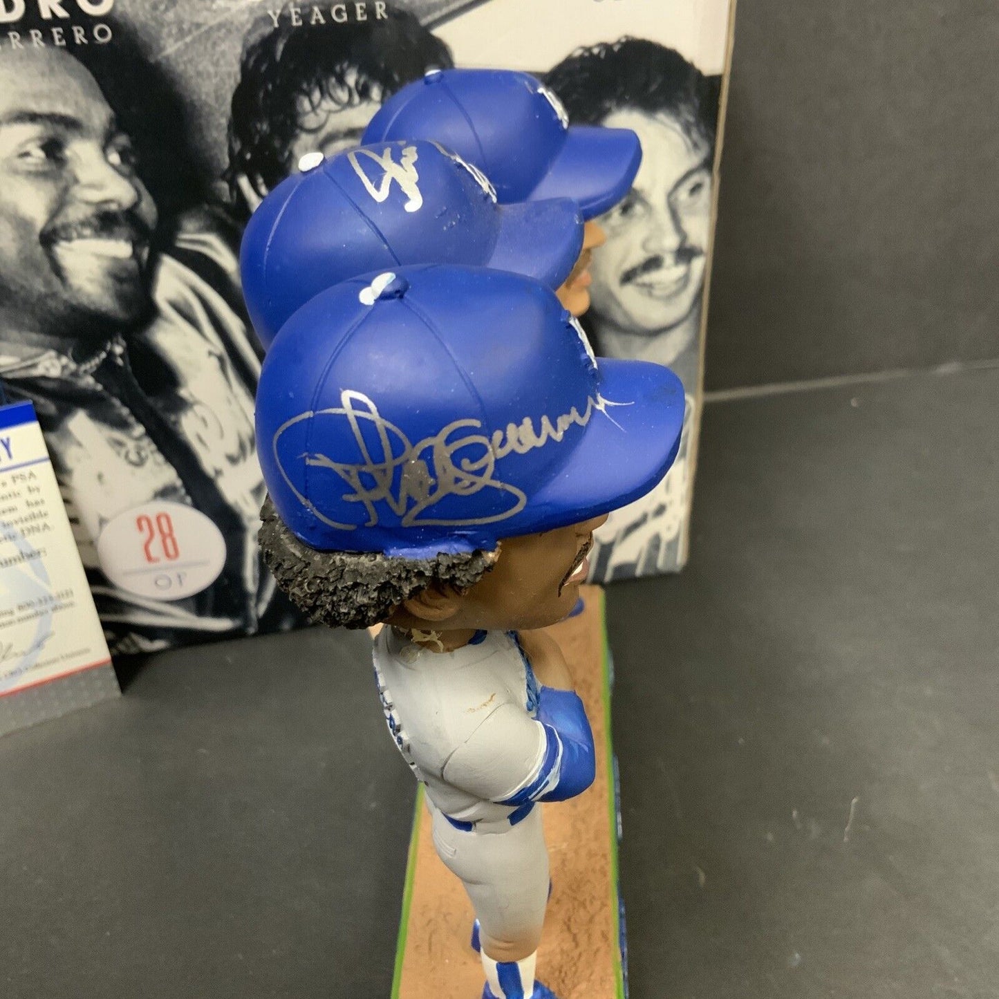 1981 WS TRI-MVP SIGNED DODGERS BOBBLEHEAD CEY, GUERRERO, YEAGER PSA 9A55590