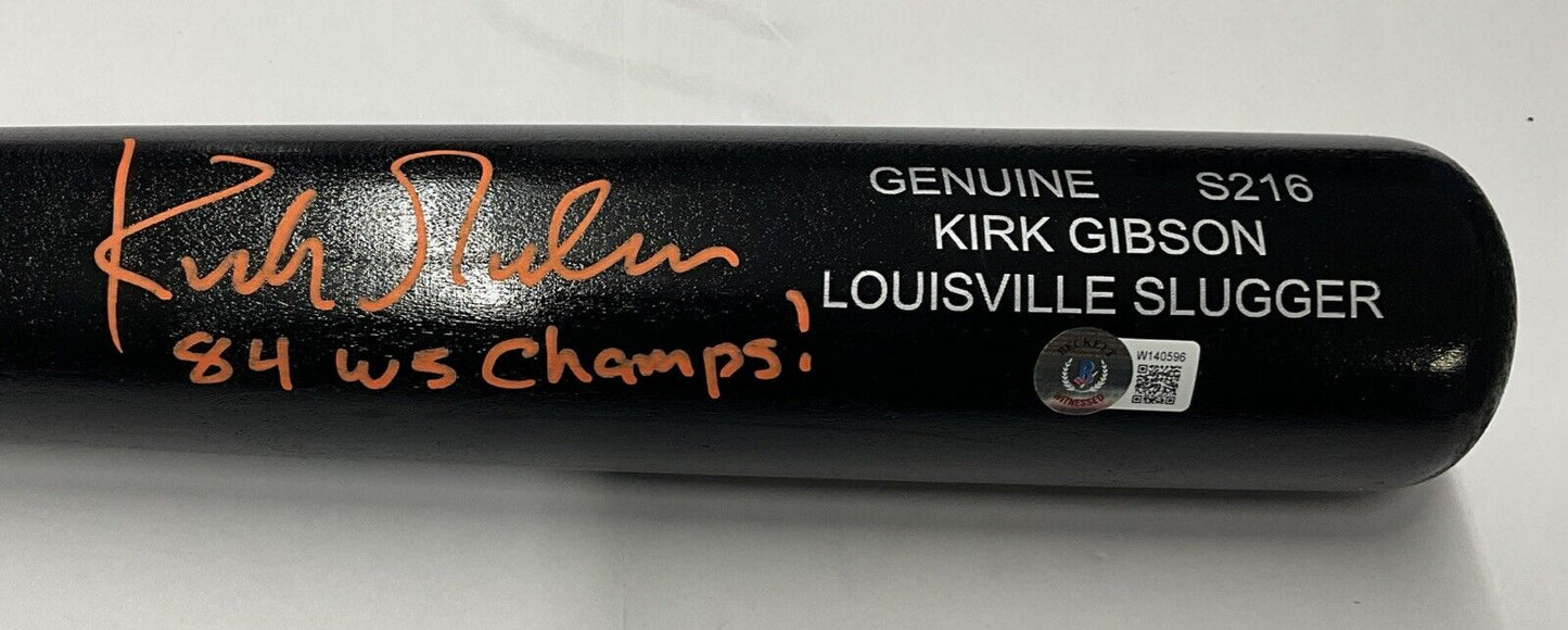 KIRK GIBSON TIGERS SIGNED LOUISVILLE SLUGGER MODEL BAT 84 WS CHAMPS" BAS W140596