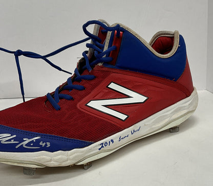 EDWIN RIOS DODGERS 2020 WS CHAMPION SIGNED GAME USED CLEATS PSA RG14860/61