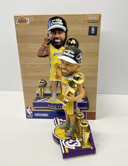 DEREK FISHER SIGNED LAKERS 5X CHAMPION LIMITED #/360 FOCO BOBBLEHEAD BAS W128226