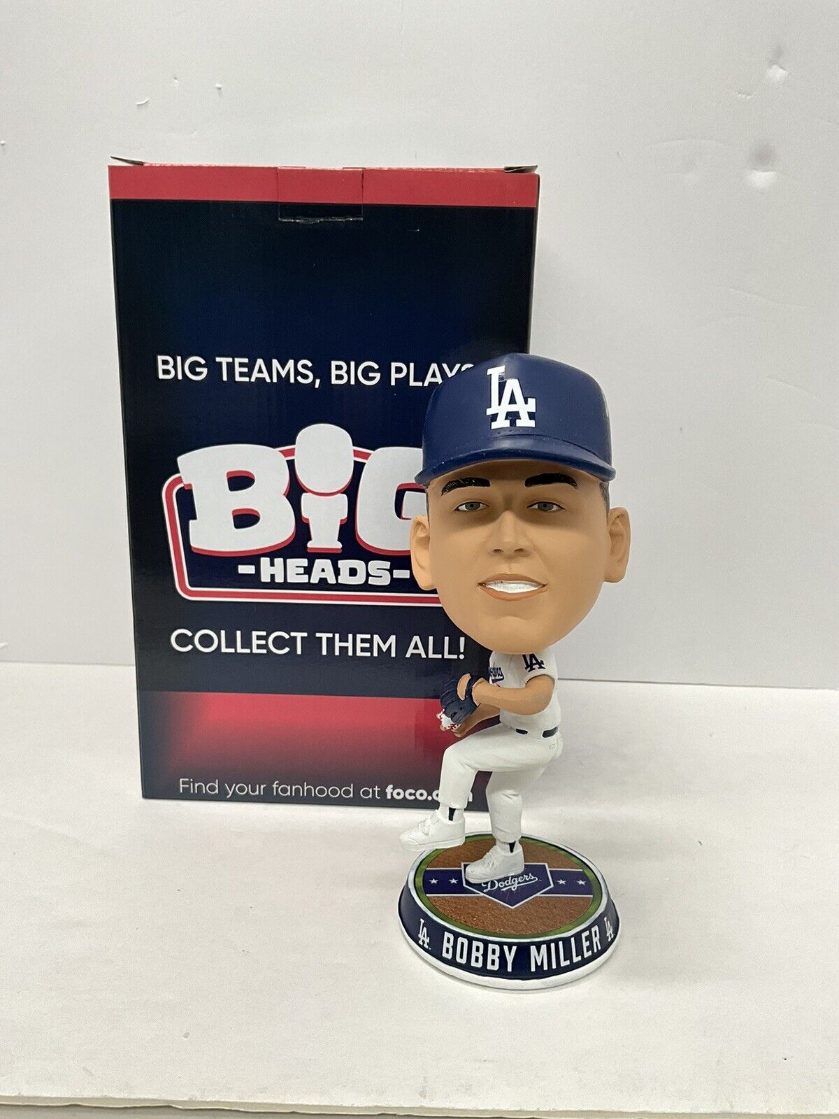 BOBBY MILLER SIGNED DODGERS FOCO BIGHEAD BOBBLEHEAD "MLB DEBUT" INSC PSA RG50521