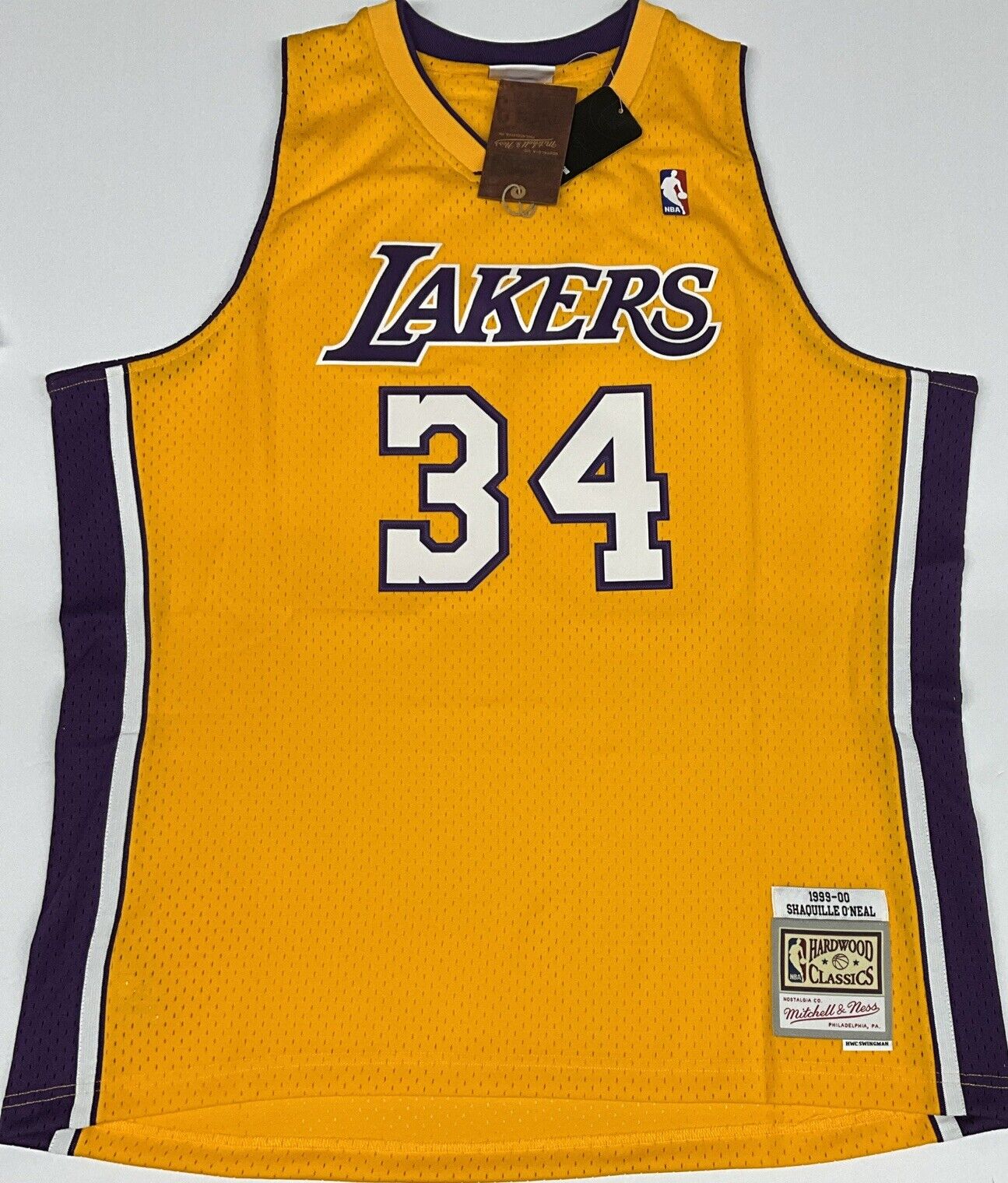 SHAQUILLE O'NEAL SIGNED LOS ANGELES LAKERS MITCHELL & NESS JERSEY BAS 1W489281