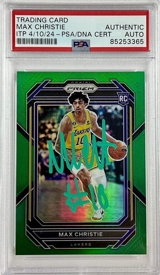 MAX CHRISTIE SIGNED LAKERS GREEN PANINI PRIZM 270 ROOKIE RC PSA ITP 85253365