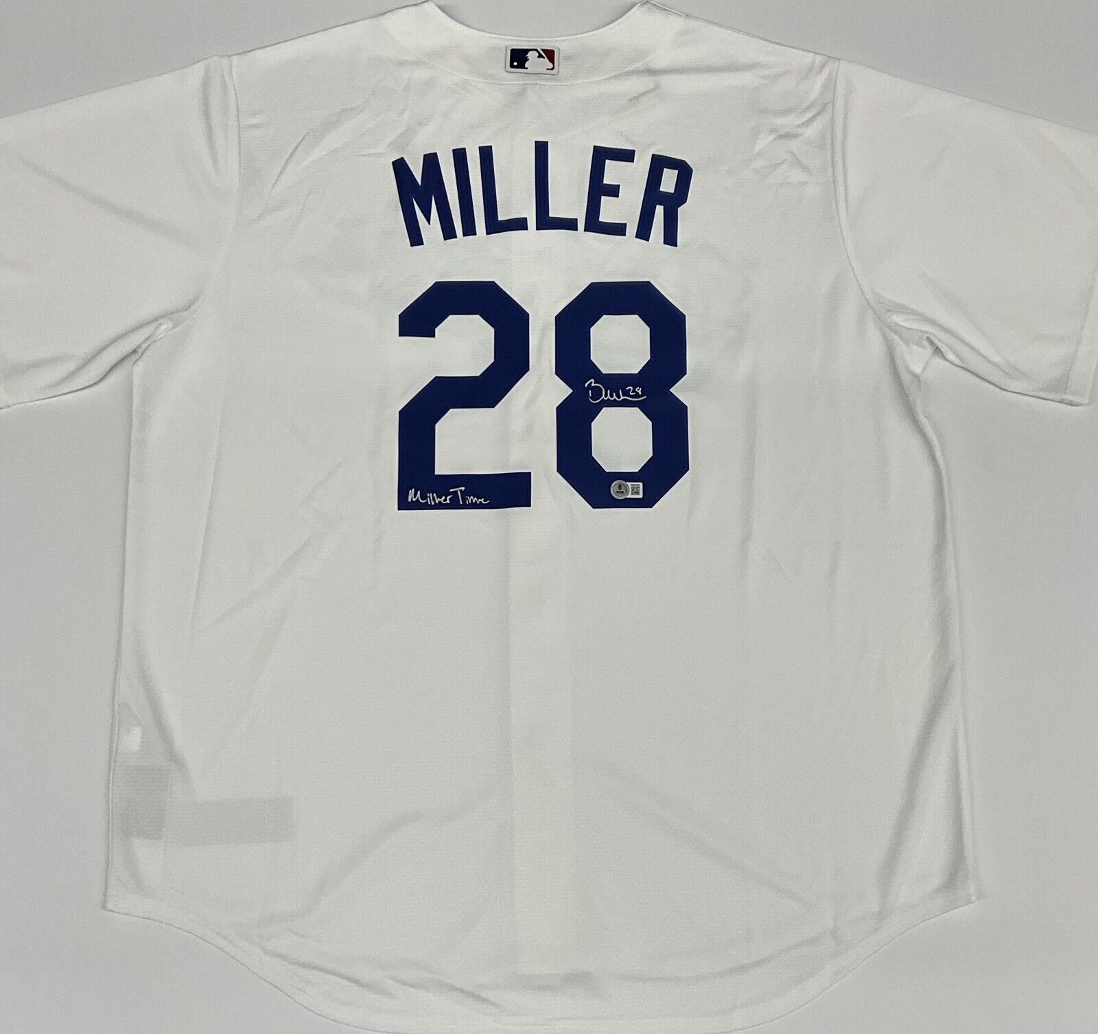 BOBBY MILLER SIGNED DODGERS NIKE JERSEY "MILLER TIME" INSCRIP BECKETT 1W826533