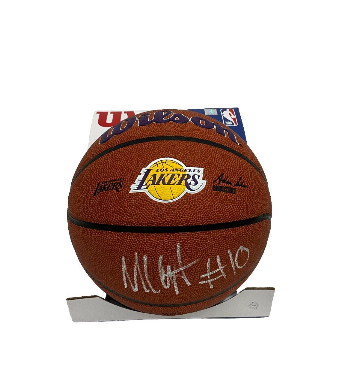 MAX CHRISTIE SIGNED LOS ANGELES LAKERS WILSON LOGO BASKETBALL PSA 2C95569