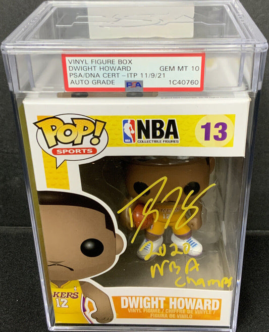 DWIGHT HOWARD SIGNED LAKERS FUNKO POP "NBA CHAMPS" GEM MT 10 PSA SLABBED 1C40760