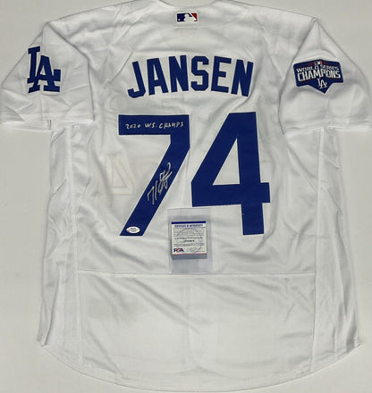 KENLEY JANSEN DODGERS SIGNED 2020 WORLD SERIES JERSEY 2020 WS CHAMP" PSA 1C53074