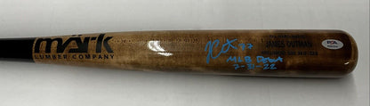 JAMES OUTMAN DODGERS SIGNED MARK LUMBER MODEL BAT "MLB DEBUT 7-31-22 PSA RG51314