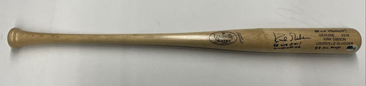 DODGERS KIRK GIBSON SIGNED LOUISVILLE GAME MODEL BAT 3 INSCRIPTIONS" BAS W140608