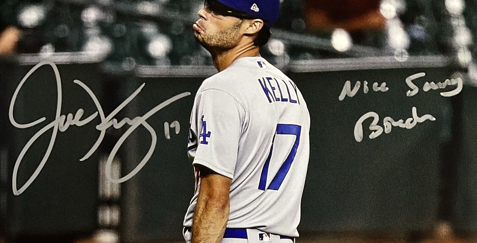 JOE KELLY SIGNED 11X14 POUTY FACE VS CARLOS CORREA PHOTO NICE SWING BITCH" S PSA