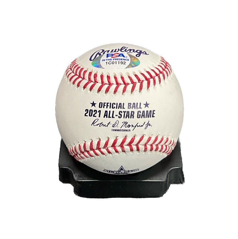 CHRIS TAYLOR DODGERS SIGNED 2021 ALL STAR GAME BASEBALL "1ST ALL STAR GAME" PSA