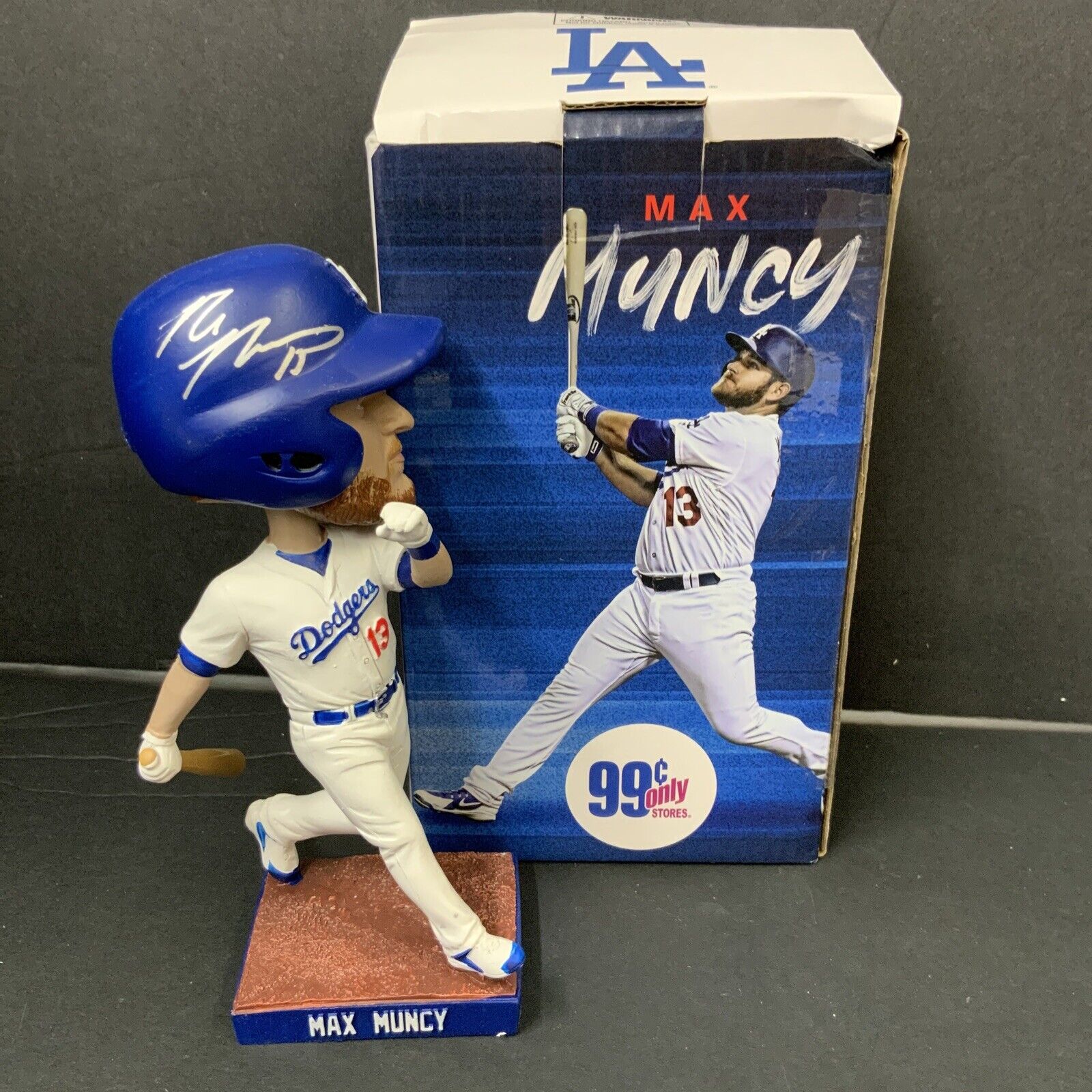 MAX MUNCY DODGERS 2020 WS CHAMPION SIGNED 2019 SGA BOBBLEHEAD PSA 1C89571